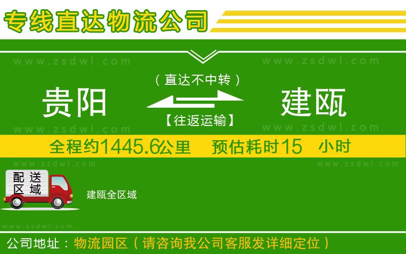 貴陽到建甌物流專線