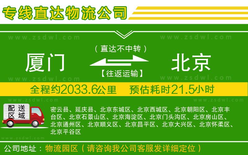 廈門到北京物流專線