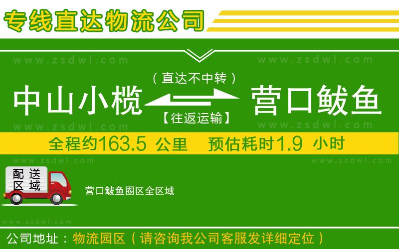 中山小欖到營口鲅魚圈區(qū)物流專線