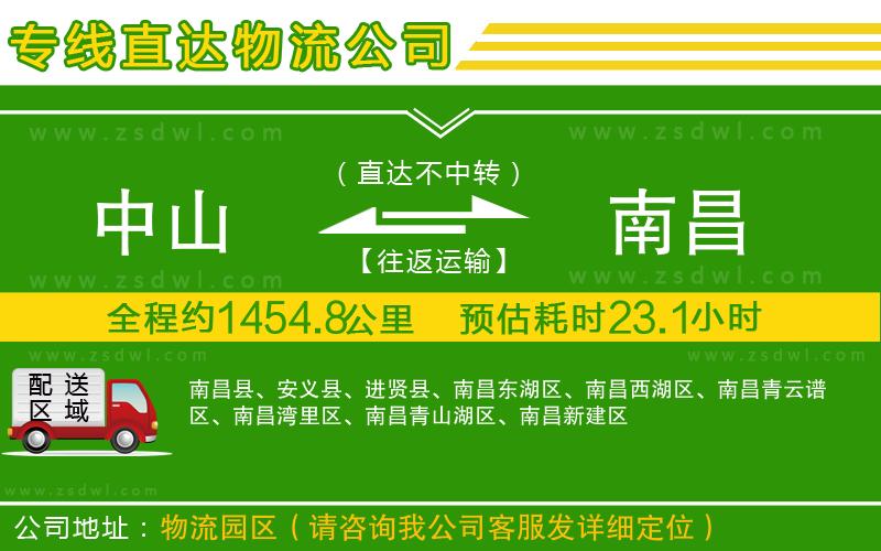 中山到南昌物流專線