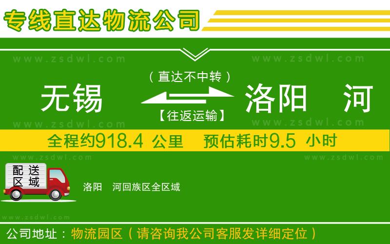 無錫到洛陽瀍河回族區(qū)物流公司