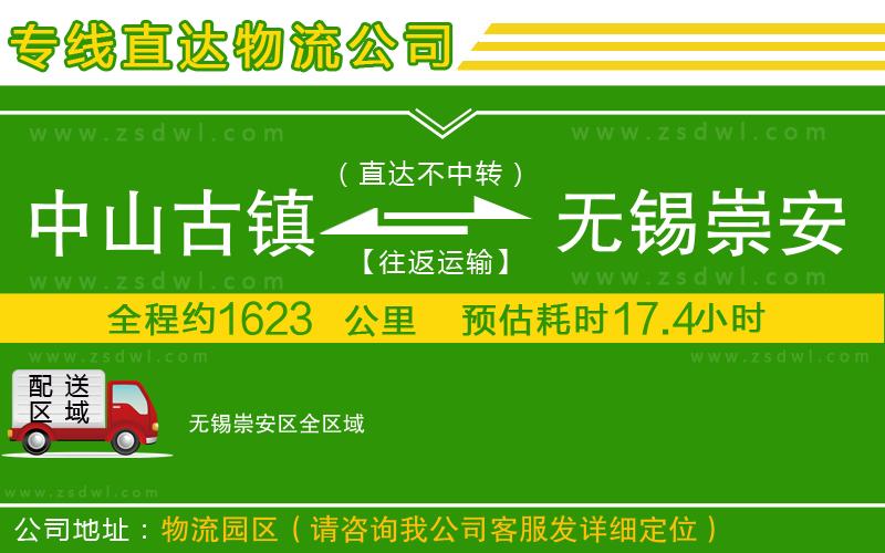 中山古鎮(zhèn)到無錫崇安區(qū)物流專線