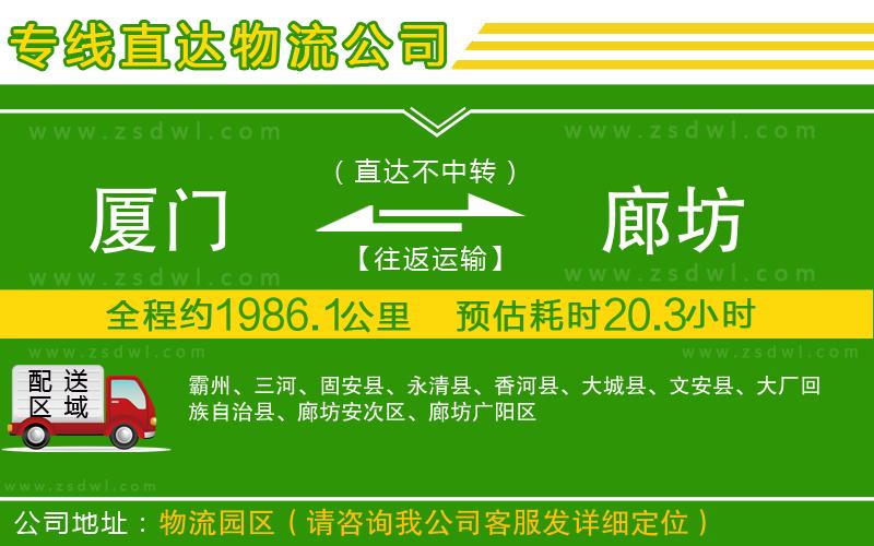 廈門到廊坊物流專線