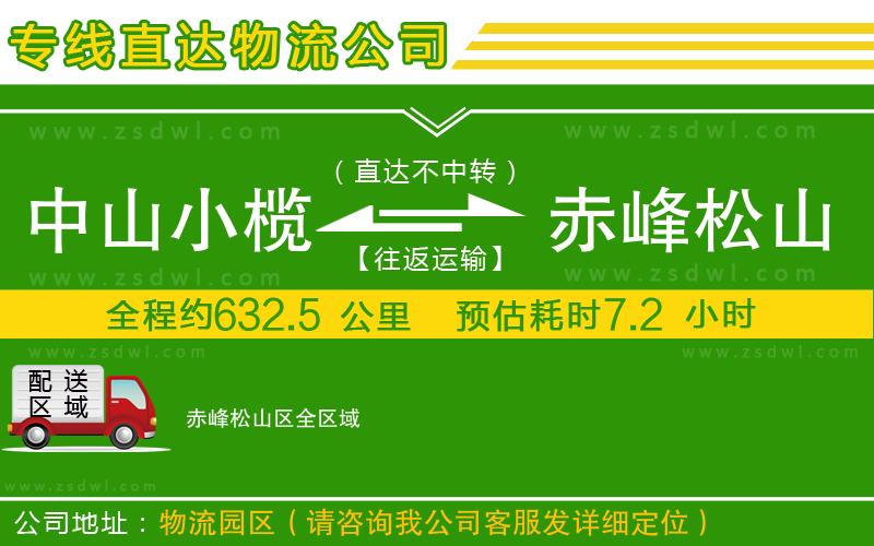 中山小欖到赤峰松山區(qū)物流專線