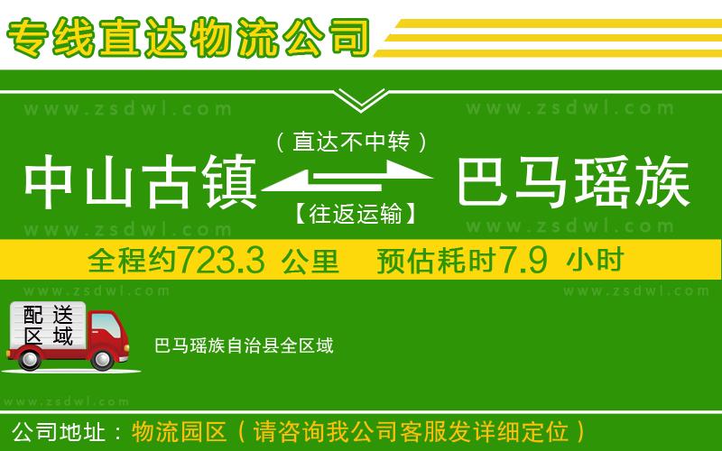 中山古鎮(zhèn)到巴馬瑤族自治縣物流專線