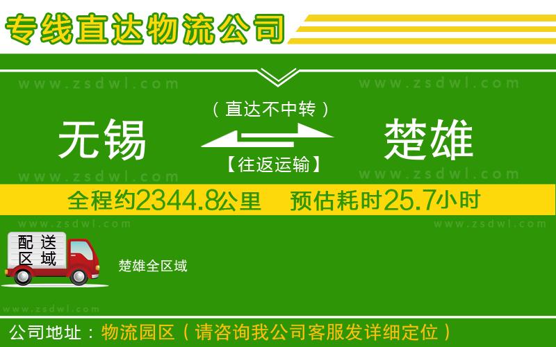 無錫到楚雄物流公司