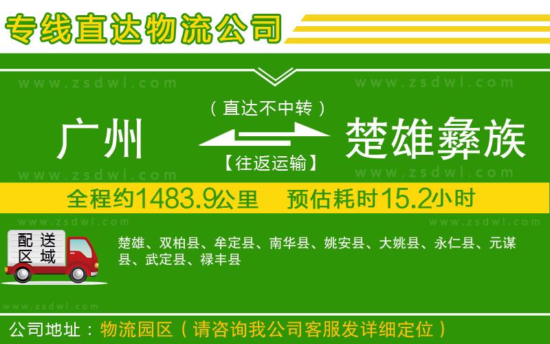 廣州到楚雄彝族自治州物流公司