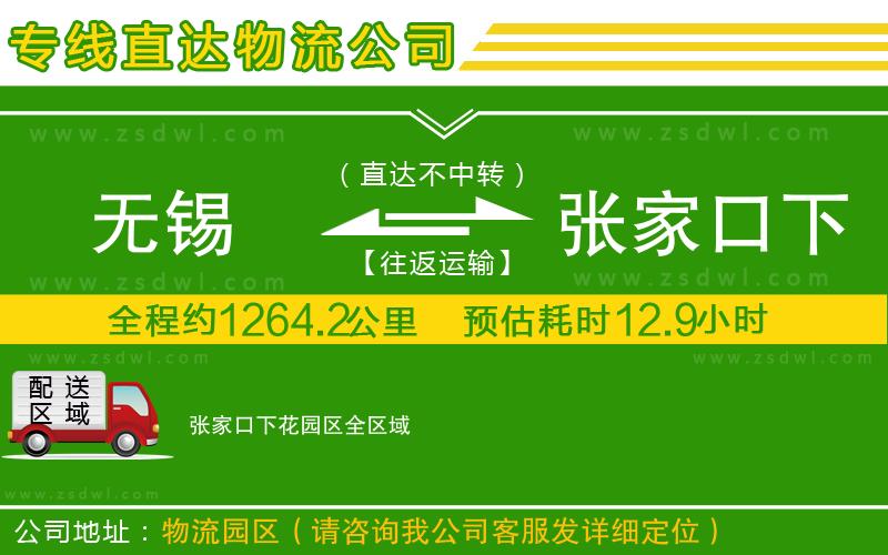 無(wú)錫到張家口下花園區(qū)物流公司