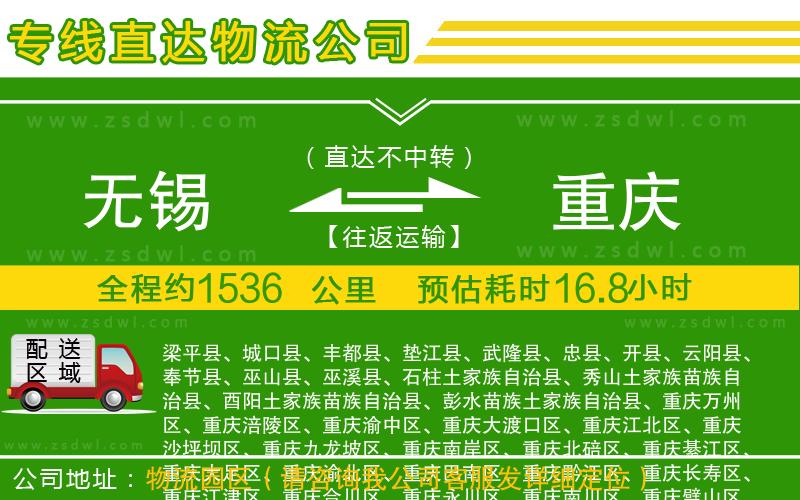 無錫到重慶物流專線