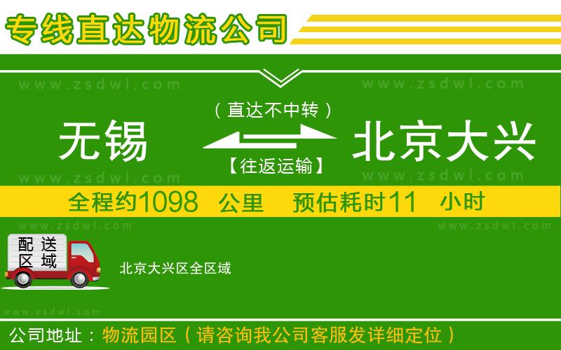 無錫到北京大興區(qū)物流公司