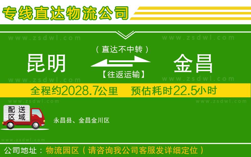 昆明到金昌物流公司