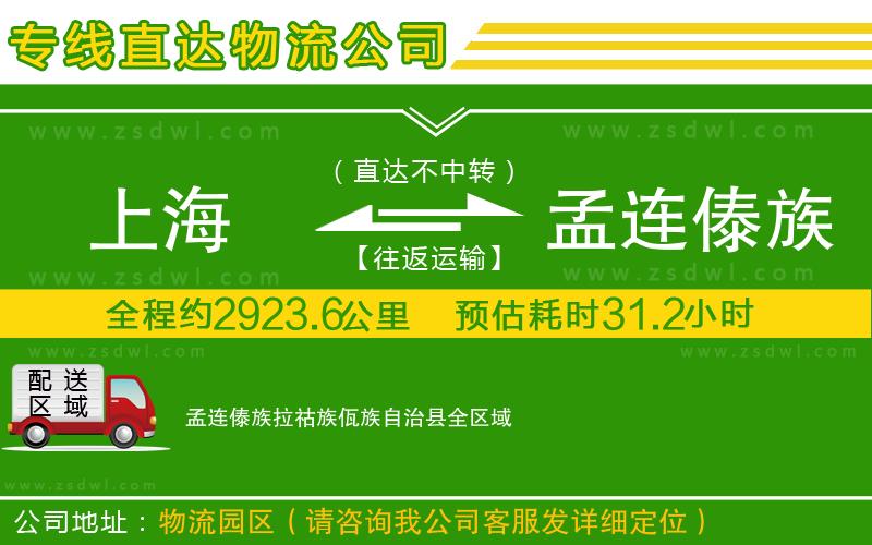 上海到孟連傣族拉祜族佤族自治縣物流公司