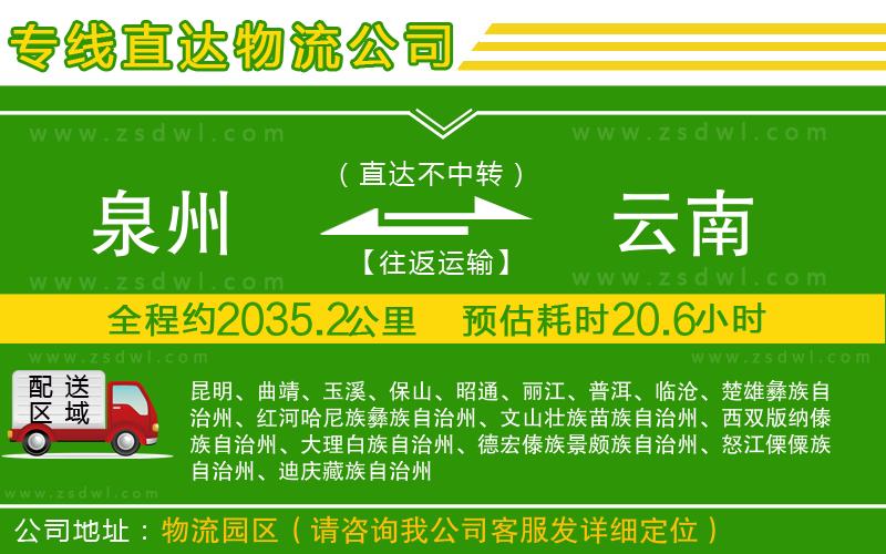 泉州到云南物流專線