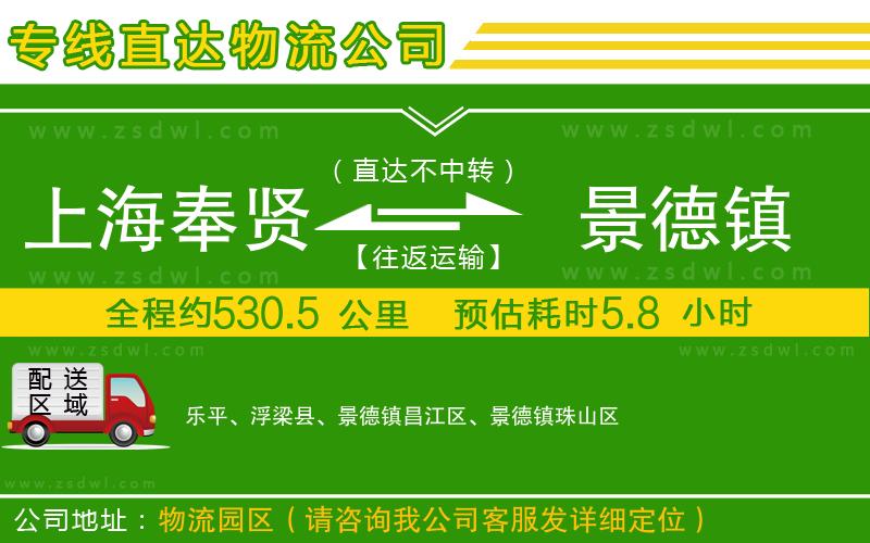 上海奉賢區(qū)到景德鎮(zhèn)物流專(zhuān)線