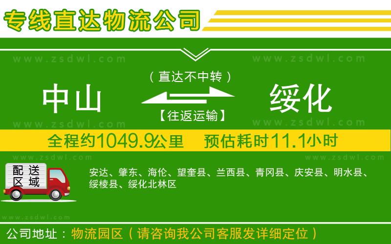 中山到綏化物流專線