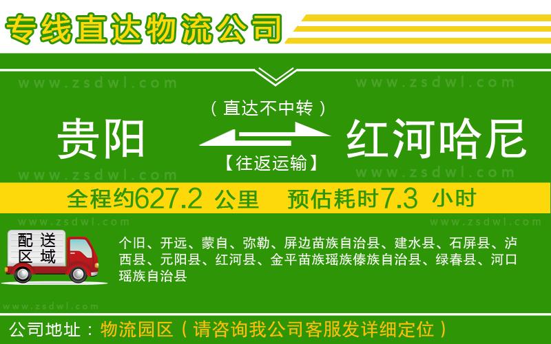 貴陽到紅河哈尼族彝族自治州物流專線