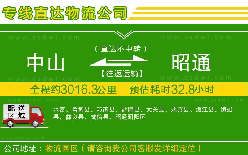 中山到昭通物流公司