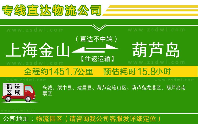 上海金山區(qū)到葫蘆島物流專線