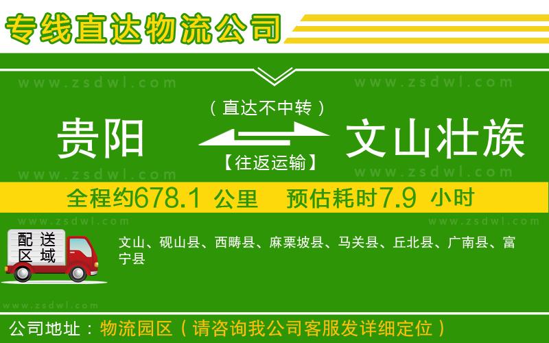 貴陽到文山壯族苗族自治州物流公司