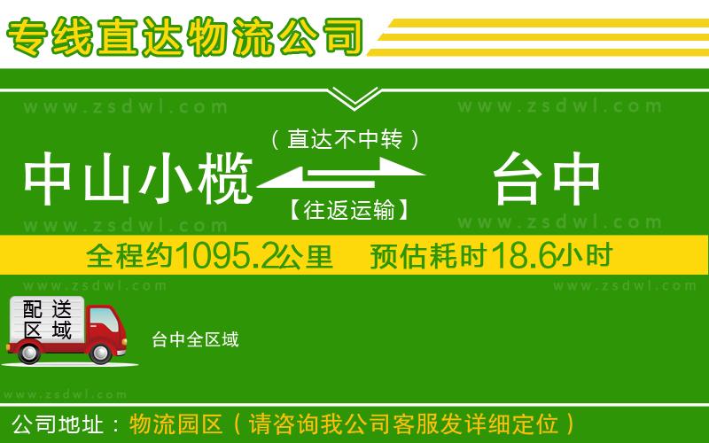 中山小欖到臺中物流專線