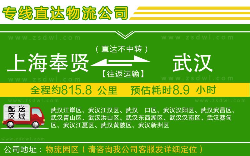 上海奉賢區(qū)到武漢物流公司
