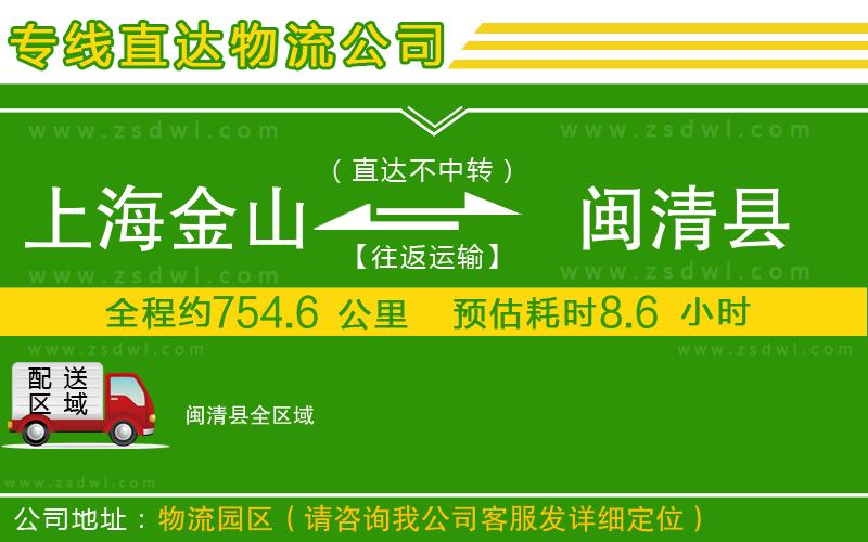 上海金山區(qū)到閩清縣物流公司