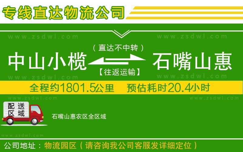 中山小欖到石嘴山惠農(nóng)區(qū)物流專線
