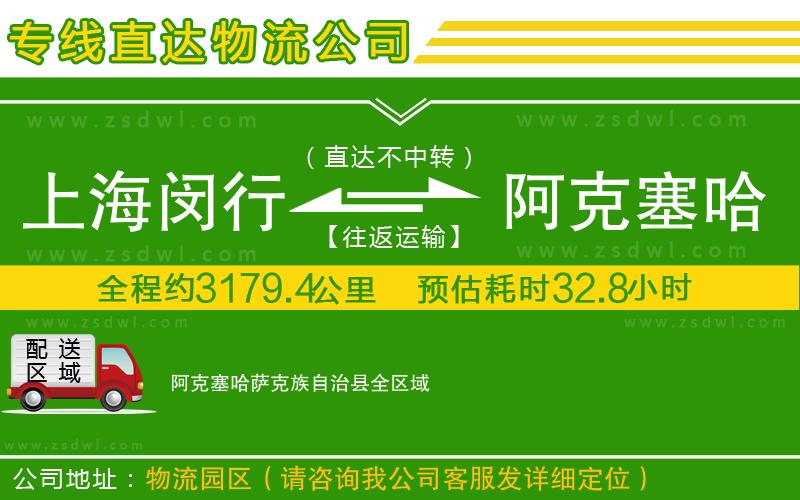 上海閔行區(qū)到阿克塞哈薩克族自治縣物流專線