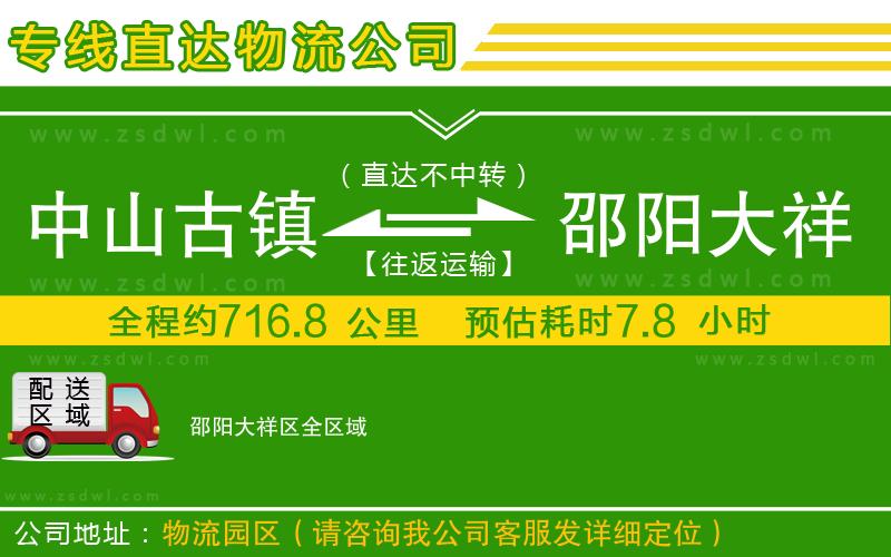 中山古鎮(zhèn)到邵陽大祥區(qū)物流公司
