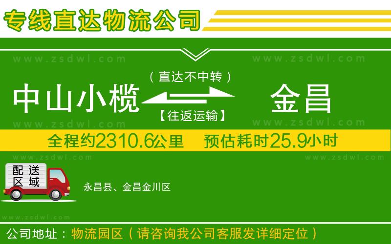 中山小欖到金昌物流專線