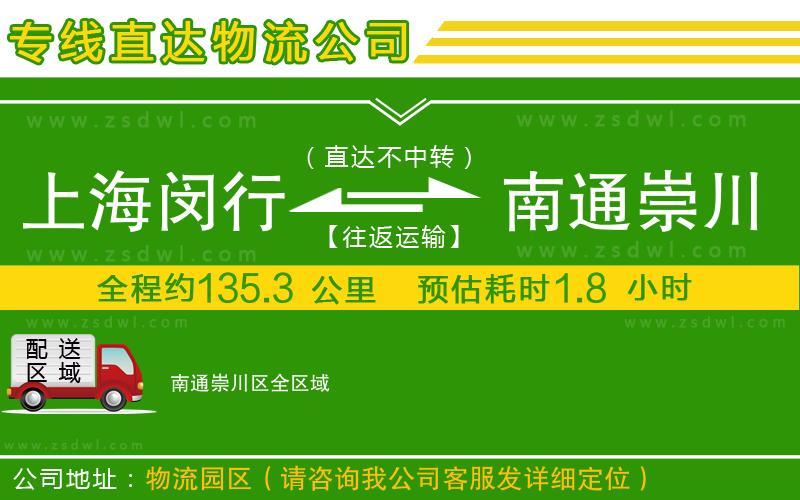 上海閔行區(qū)到南通崇川區(qū)物流專線