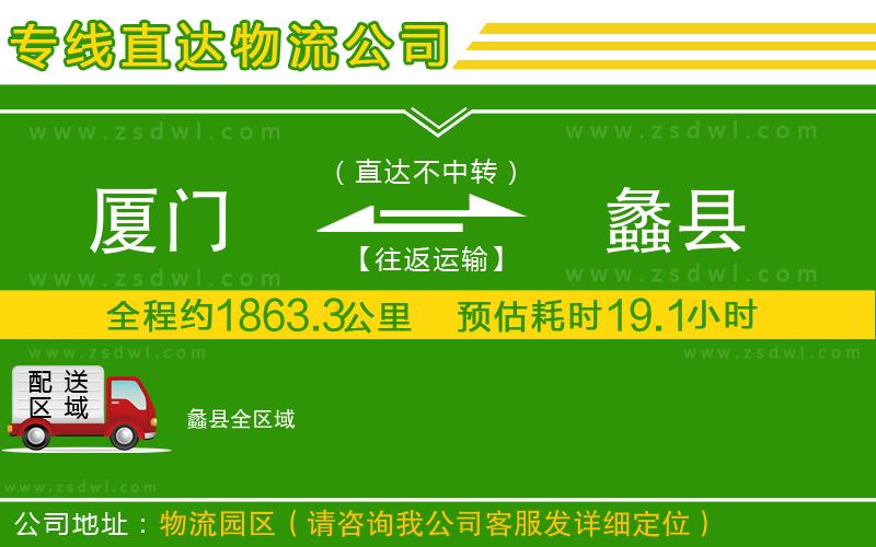 廈門到蠡縣物流專線